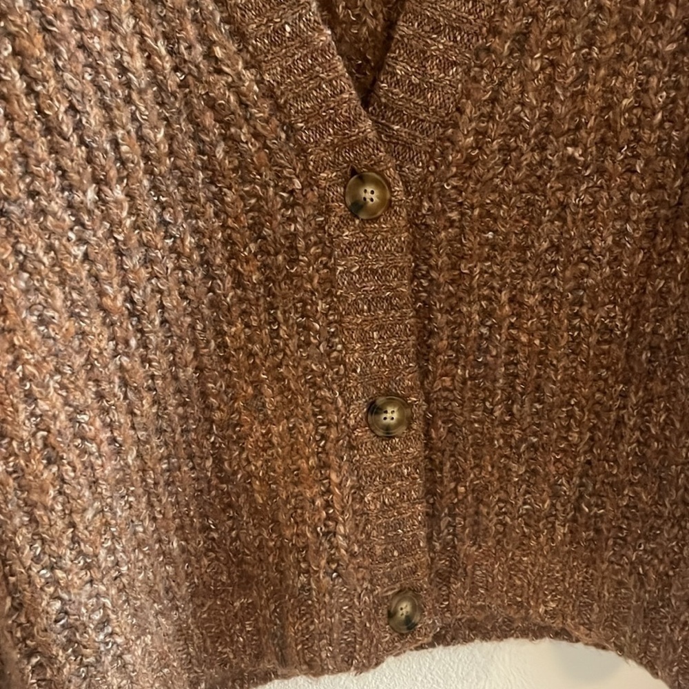 Lucky Brand Shaker Knit Raglan Cardigan Sweater Size Small - Picture 4 of 7